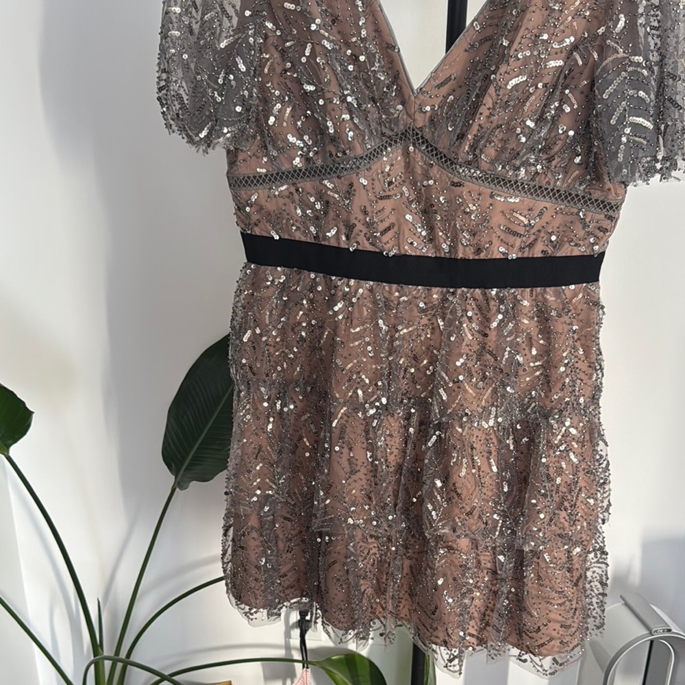 Self Portrait Leaf Sequin Mini Dress - Picture 9 of 9